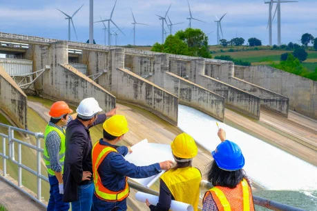 Clean-flo Water Management Professionals at a dam