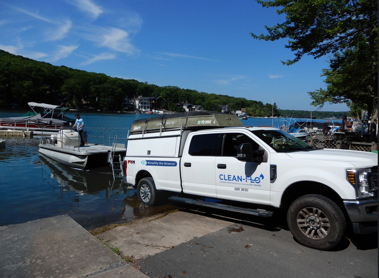 launching a boat for biodredging